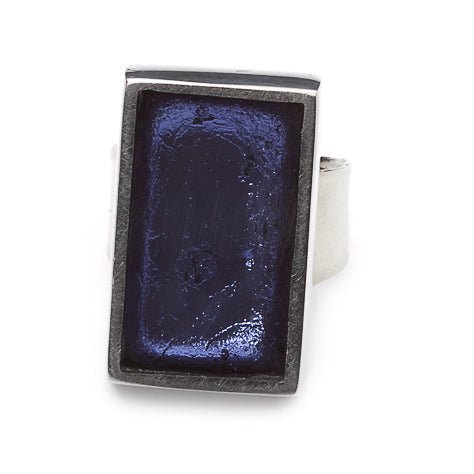 Indigo Pewter Frame Ring | The Jewellery Stop
