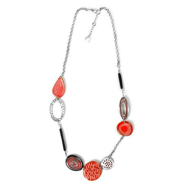 Orange Natural Eclectic Long Necklace | The Jewellery Stop