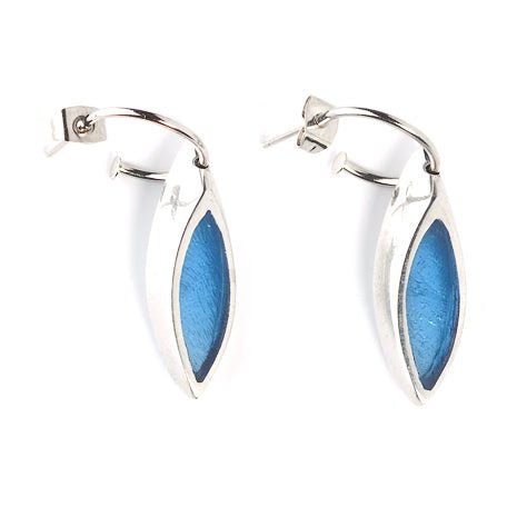 Denim Pewter Bullet Creole Earrings | The Jewellery Stop