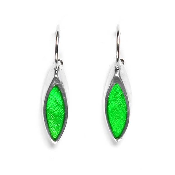 Green Pewter Bullet Creole Earrings | The Jewellery Stop