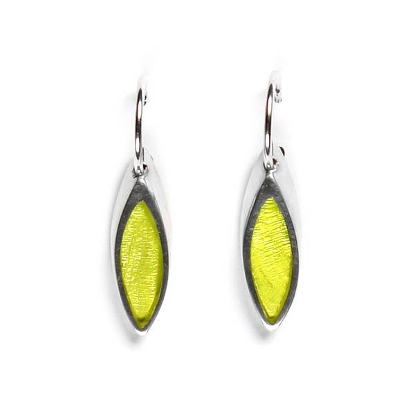 Lime Pewter Bullet Creole Earrings | The Jewellery Stop