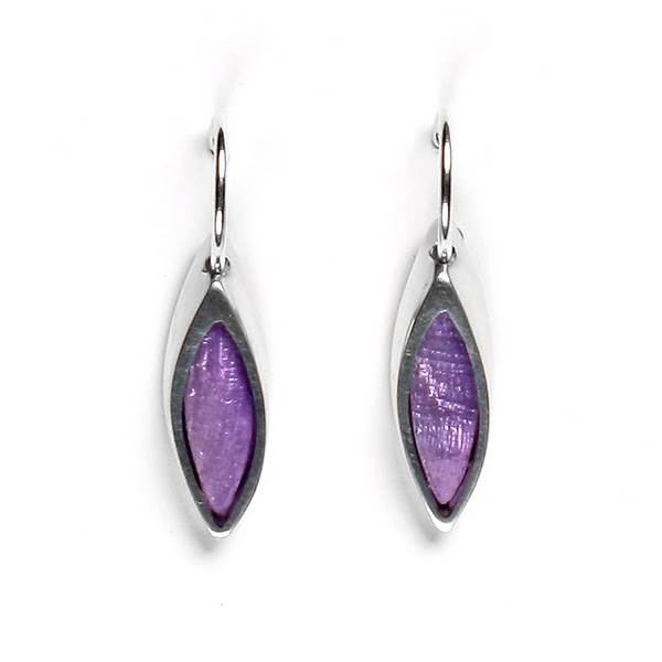 Purple Pewter Bullet Creole Earrings | The Jewellery Stop