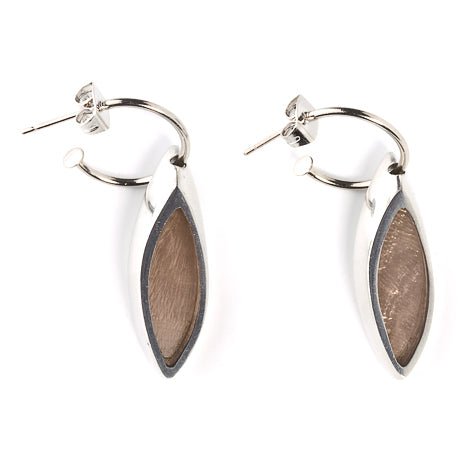 Taupe Pewter Bullet Creole Earrings | The Jewellery Stop