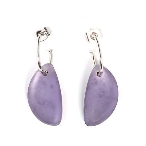 Lilac Matte Eclectic Creole Earrings | The Jewellery Stop