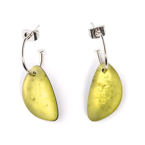 Lime Matte Eclectic Creole Earrings | The Jewellery Stop