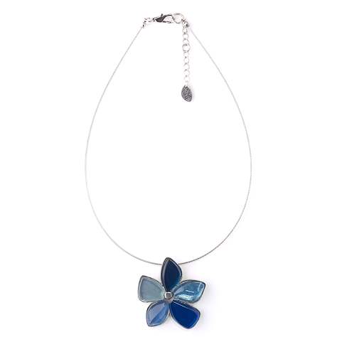 Blue Flower Cabouchon Large Pendant | The Jewellery Stop