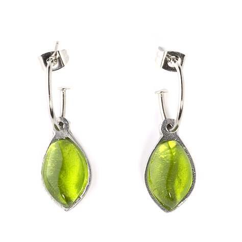 Lime Flower Cabouchon Creole Earrings | The Jewellery Stop