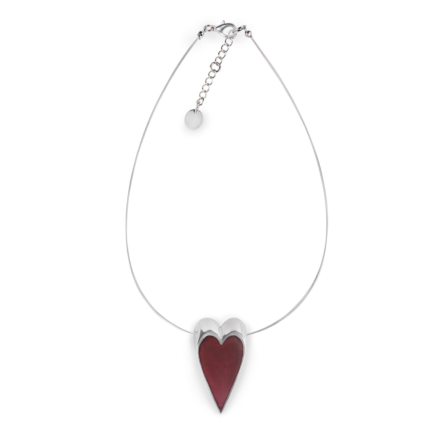 Raspberry Sliced Pewter Heart Pendant | The Jewellery Stop