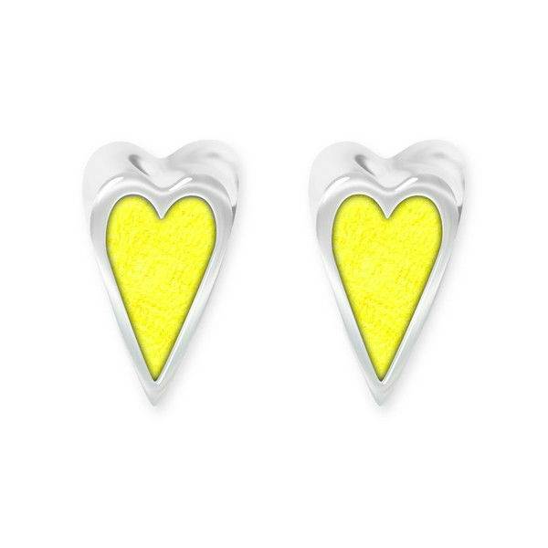 Lemon Sliced Pewter Heart Stud Earrings | The Jewellery Stop
