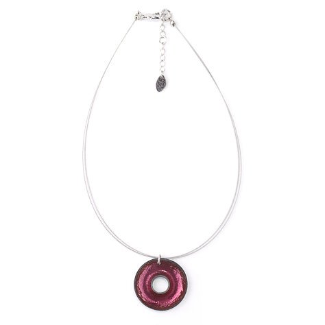 Pink Pewter Doughnut Pendant | The Jewellery Stop