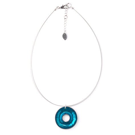 Turquoise Pewter Doughnut Pendant | The Jewellery Stop