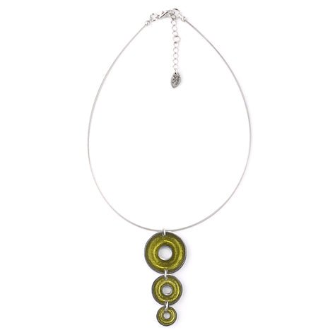 Green Pewter Doughnut 3 Piece Pendant | The Jewellery Stop