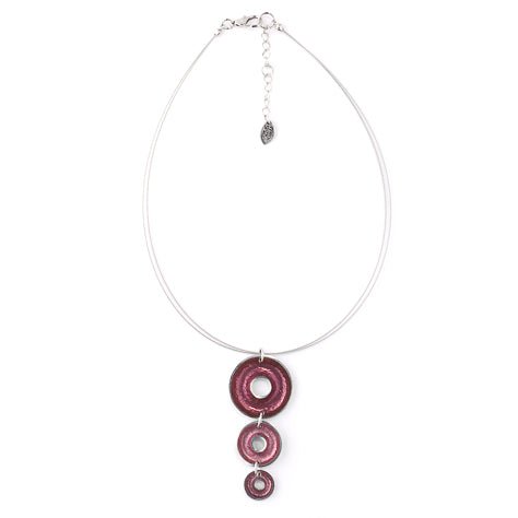 Pink Pewter Doughnut 3 Piece Pendant | The Jewellery Stop