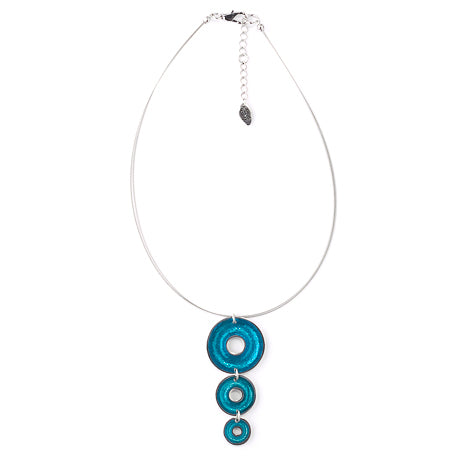Turquoise Pewter Doughnut 3 Piece Pendant