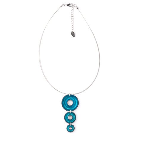Turquoise Pewter Doughnut 3 Piece Pendant | The Jewellery Stop