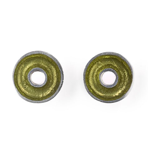 Green Pewter Doughnut Stud Earrings | The Jewellery Stop
