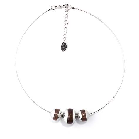 Taupe Pewter Balls Necklace | The Jewellery Stop