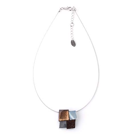 Biscuit Mosaic Square Pendant