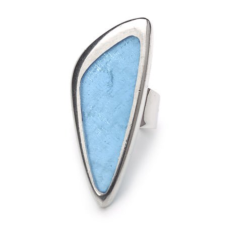 Blue Pewter Triangle Ring | The Jewellery Stop