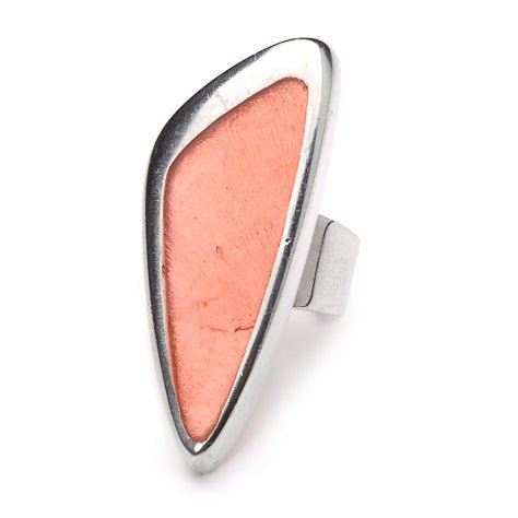 Coral Pewter Triangle Ring | The Jewellery Stop