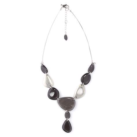 Black Eclectic Pebble Classic Necklace | The Jewellery Stop