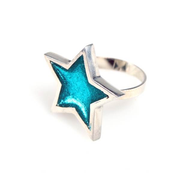 Teal Pewter Star Ring | The Jewellery Stop
