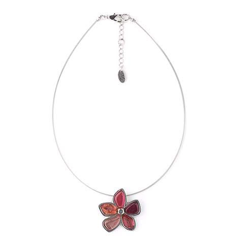 Pink Flower Cabouchon Small Pendant | The Jewellery Stop
