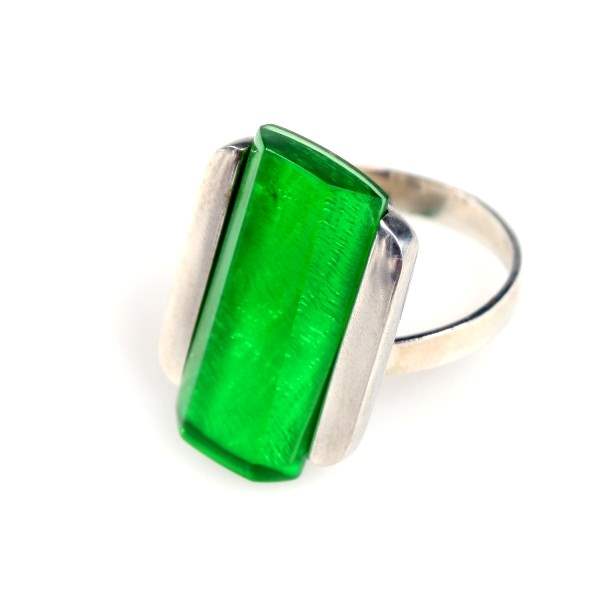 Green Deco Slice Ring | The Jewellery Stop