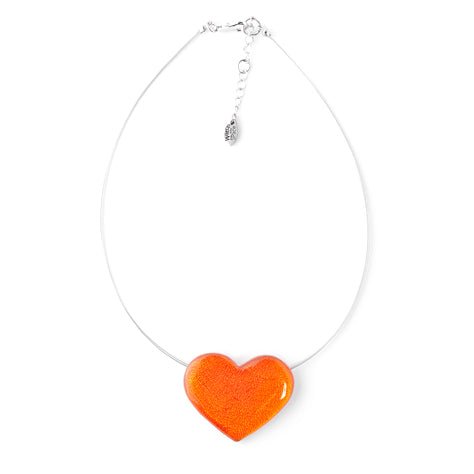 Orange Shell Heart Pendant | The Jewellery Stop