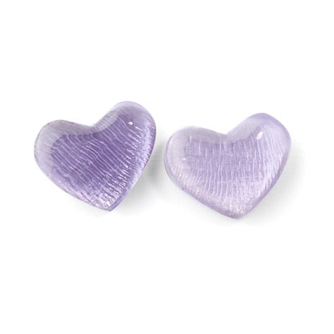 Purple Shell Heart Stud Earrings | The Jewellery Stop
