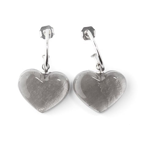 Black Shell Heart Creole Earrings | The Jewellery Stop