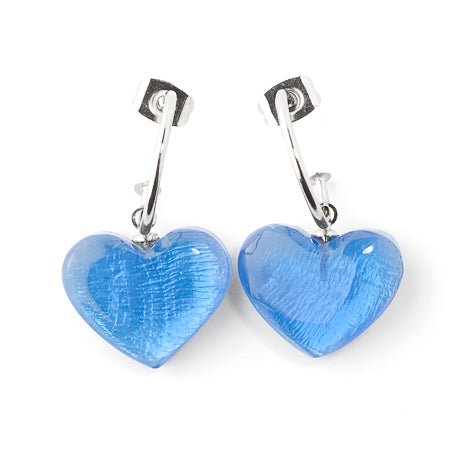 Blue Shell Heart Creole Earrings | The Jewellery Stop