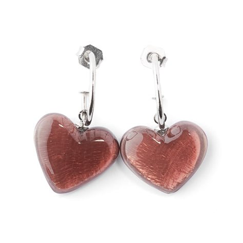 Chocolate Shell Heart Creole Earrings | The Jewellery Stop