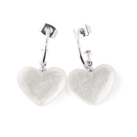 White Shell Heart Creole Earrings | The Jewellery Stop