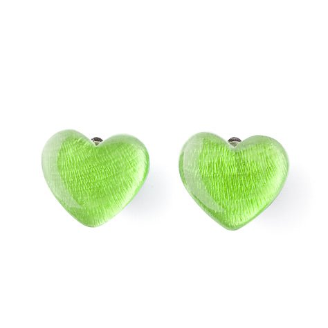 Green Shell Heart Clip Earrings | The Jewellery Stop