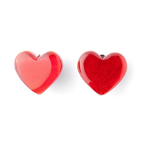 Red Shell Heart Clip Earrings | The Jewellery Stop