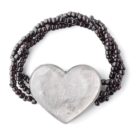Black Shell Heart Bracelet | The Jewellery Stop