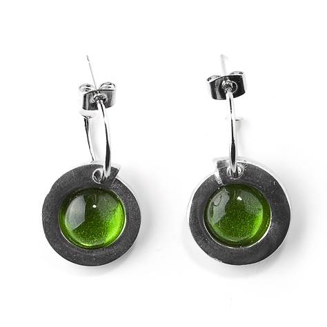 Green Vortex Creole Earrings | The Jewellery Stop