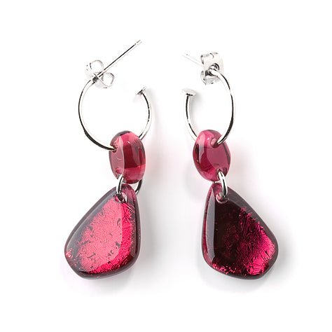 Berry Eclectic Pebble Creole Earrings | The Jewellery Stop