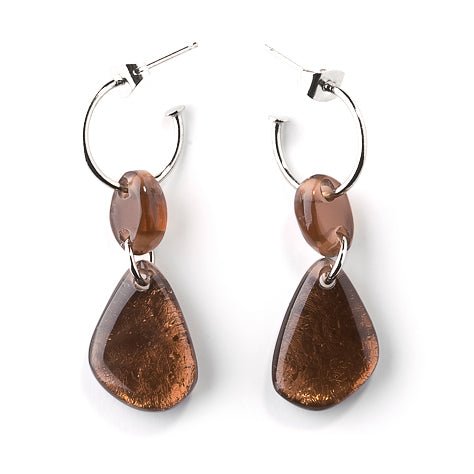 Chocolate Eclectic Pebble Creole Earrings | The Jewellery Stop