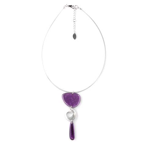 Purple Eclectic Pebble Pendant | The Jewellery Stop