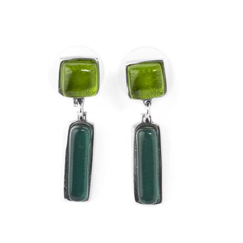 Green Jaipur Dangle Stud Earrings | The Jewellery Stop