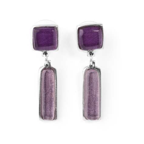Purple Jaipur Dangle Stud Earrings | The Jewellery Stop