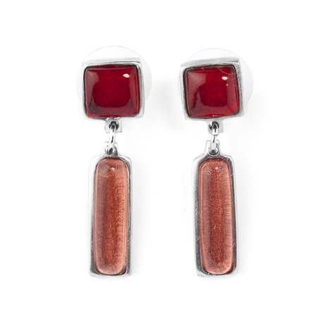 Red Jaipur Dangle Stud Earrings | The Jewellery Stop