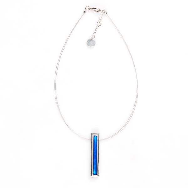 Blue Caged Line Pendant | The Jewellery Stop