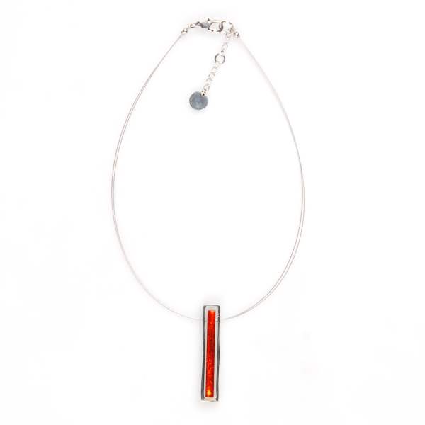 Orange Caged Line Pendant | The Jewellery Stop