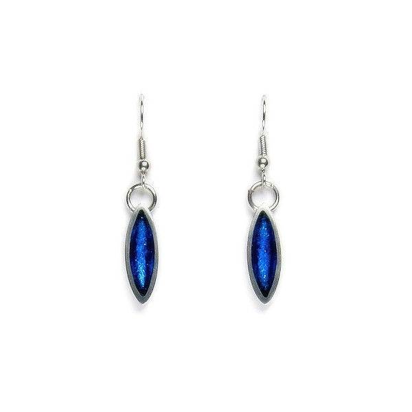 Navy Bamboo Shoot Fish Hook Earrings | The Jewellery Stop