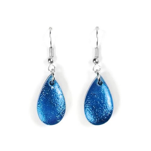 Denim Flower Petal Fish Hook Earrings | The Jewellery Stop