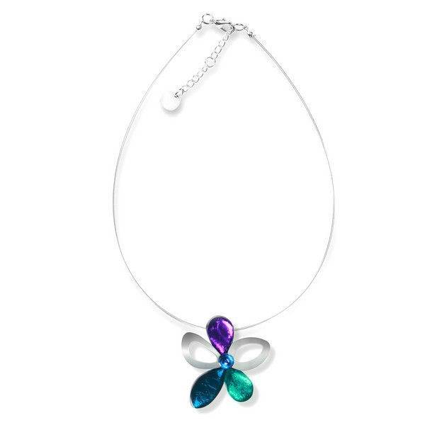 Peacock Eclectic Flower Pendant on Wire | The Jewellery Stop