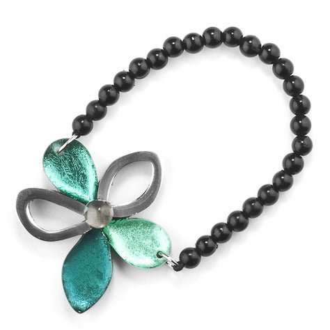 Aqua Eclectic Flower Bracelet | The Jewellery Stop
